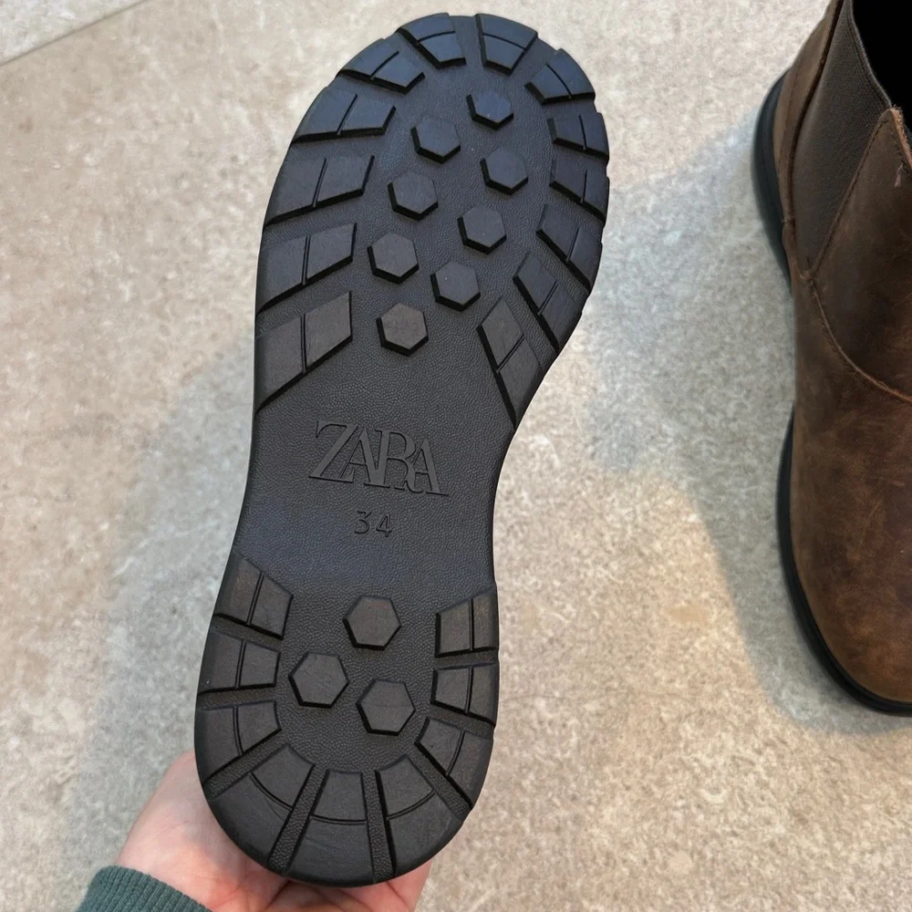 Zara Brown Chelsea Boots NEW